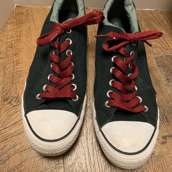 CONVERSE ALL STAR CHUCK TAYLOR Low Top BLACK Canvas WHITE Rubber Size 11 - Picture 1 of 13